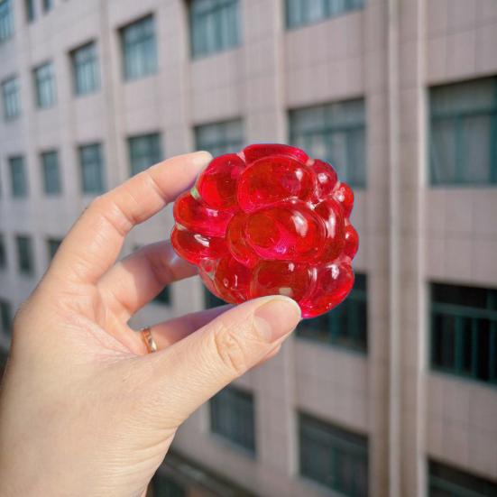 Balle Anti-Stress Croquante Remplie de Billes Soulagement de l'Anxiété Formable Balle à Presser Jouet Sensoriel Portable Voyage Moulable Balle Transparente Pincer Jouet Fidget