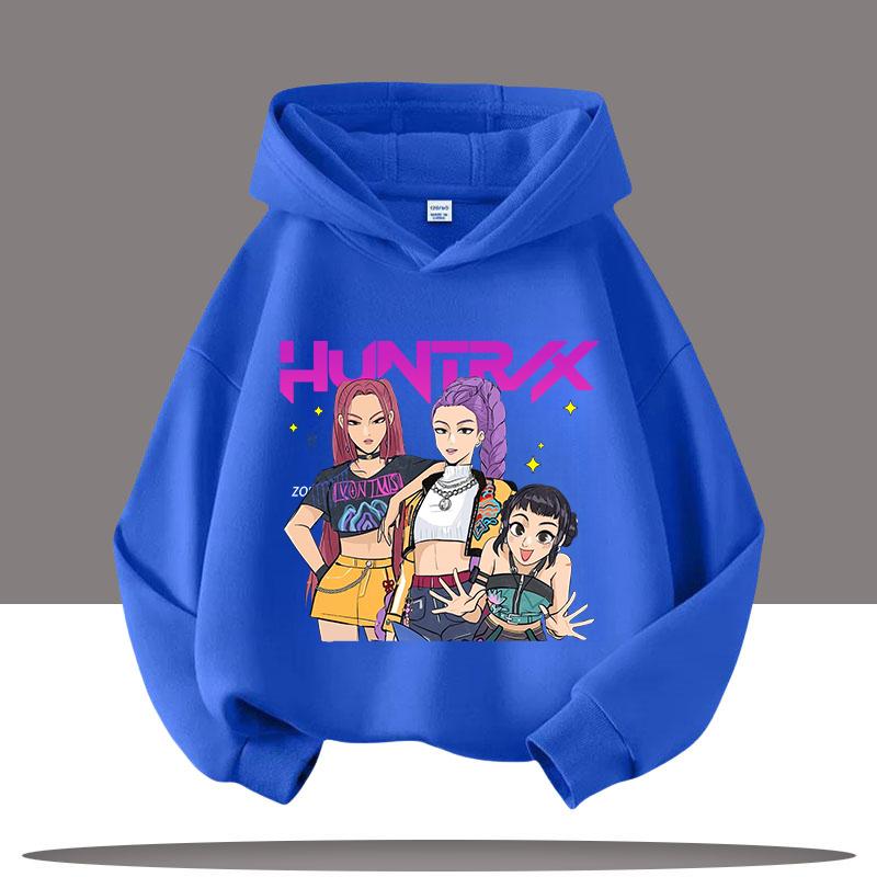 K-pop Mikiny Lovců démonů Chlapci Dívky Dlouhý rukáv Svrchní oděv Saja Chlapecký potisk Mikina s kapucí pro děti Módní svetr Dětské topy