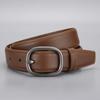 Womens Genuine Leather Belt With Gold-Tone Pin Buckle Slim Fit Jeans Trousers Stylish Casual Accessory