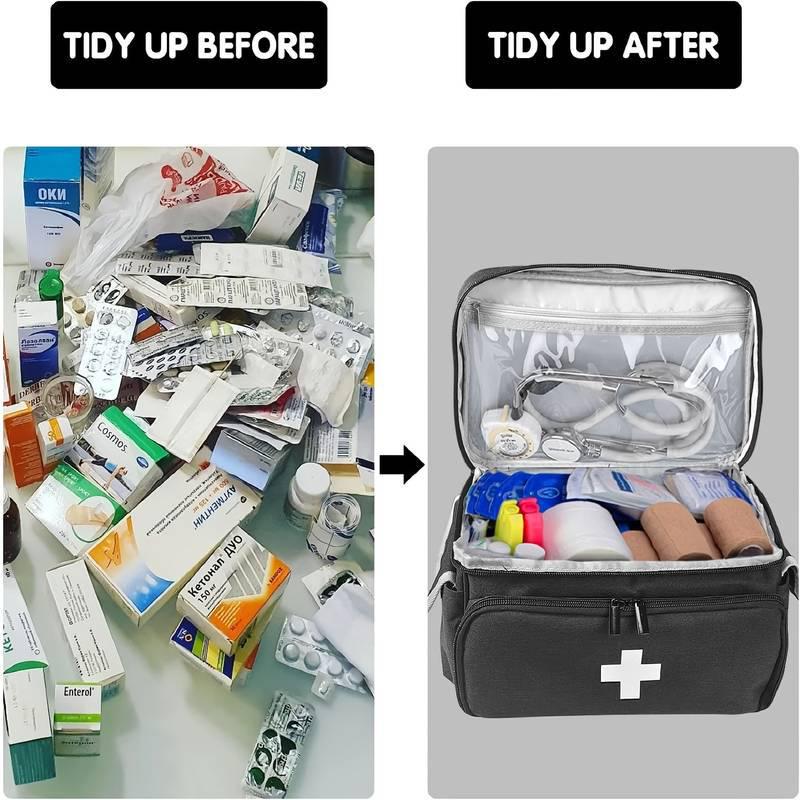 Portable Family First Aid Medicine Organizer Bag