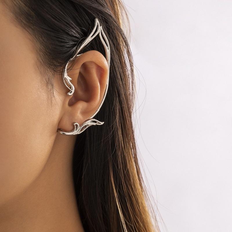 Elegant Sweet Elf Ear Cuffs Earrings Women Trendy Gold Color Wrap Ear Clip On Earrings Fashion Jewelry Girls Gift