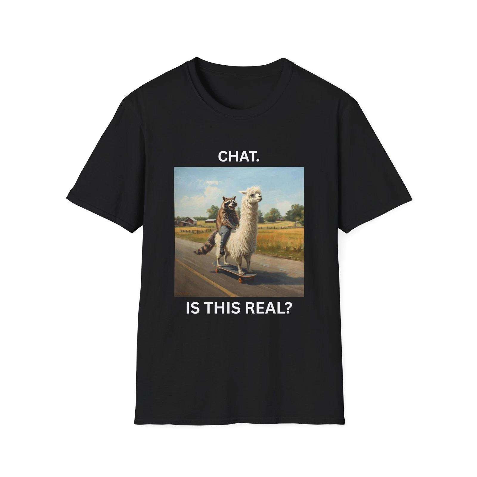 Skateboarding Llama Racoon  | Llama Skateboard Graphic Tee 160