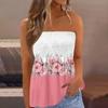 Tube Toppe Til Kvinder,Sød Sexet Off Shoulder Print Ærmeløs T-shirt