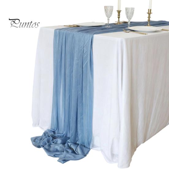 Heat Resistant Table Runner Sheer Flowing Runner, Chiffon Wedding Elegant Solid Color Durable for Dining Home Bridal Shower Party Decor Decorative