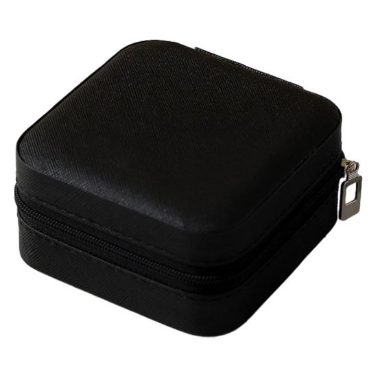 Mini Jewelry Storage Box, PU Leather Compact Jewelry Organizer, Soft Velvet Shockproof Jewelry Case for Rings Earrings