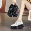 British style leather platform loafers summer new versatile heightening retro jk college style small leather shoes single shoes women