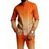 1116 Spring and Autumn Men's Men's Suit 1D Printed African Ethnic Style Stand-Up Neck Long Sleeve Pants Shirt Hugh