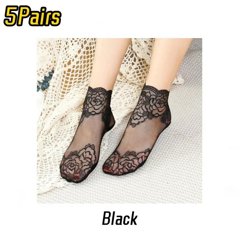 20 Paare Lolita Spitze Unsichtbare Damen Socken Sommer Dünne Sektion Hohl Mesh Spitze Blume Baumwollsohle Bequeme Atmungsaktive Socke