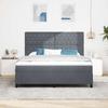 LED Box Spring Bed with Mattress Dark Gray 180 x 200 cm Velvet