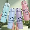 1PC Hike More Mountain Scene 750ml Color Plastic Sports Water Bottle Leakproof Flip Straw Lid Suitable for Sports Office Home Use