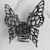 Vintage Butterfly Hair Clips Black/Sliver Metal Geometric Hair Barrettes Cross Design Elegant Large Hair Claw Clips