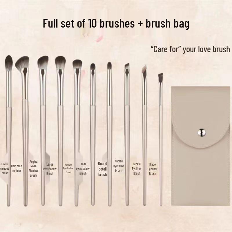 15-teiliges vergoldetes Lidschattenpinsel-Set mit tragbarer Tasche