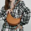 The First Layer Of Cowhide Design, High-Quality Texture Crossbody Crescent Bag, Women'S Genuine Leather Underarm Saddle Bag.