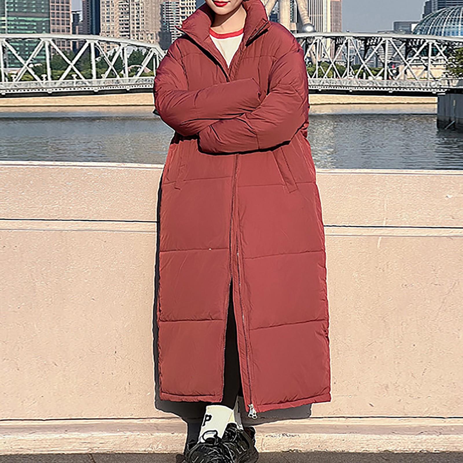 

Женская модная повседневная однотонная хлопковая куртка с капюшоном средней длины и длинными рукавами на молнии и пуговицах XXL арбуз красный