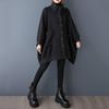 Autumn Spring Cotton Oversized Vintage Black Outerwears Women Casual Loose Jacket Coat