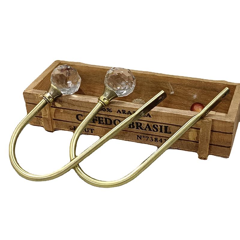 

2 шт. Серебристые металлические U-образные скобы Аксессуары для окон Кристальные подхваты для штор Настенные крючки-подхваты Вешалка Домашние аксессуары бронзовый