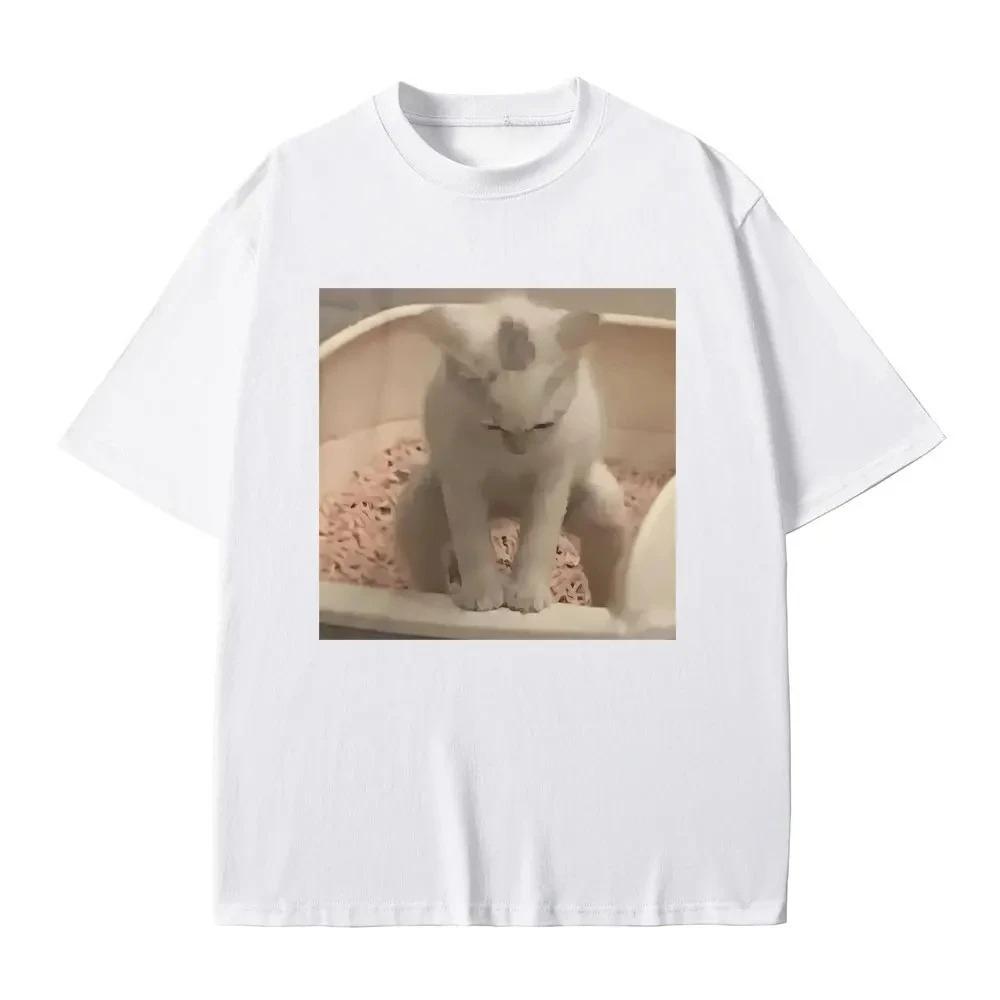 Funny Memes Kitten Pooping Kitten Joke Tshirt Graphic Tshirt Womens Casual Tops Tshirt Fashion Graphic T Shirts Summer Y2K S
