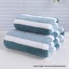 Coral Fleece Double-Sided Striped Bath Towel, Thick & Soft for Adults & Children