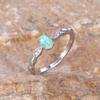 Cushion Cut Square Rainbow White Fire Opal Rings For Women Gold Horse Eye Zircon Charm Leaf Wedding Bands Party Jewelry CZ