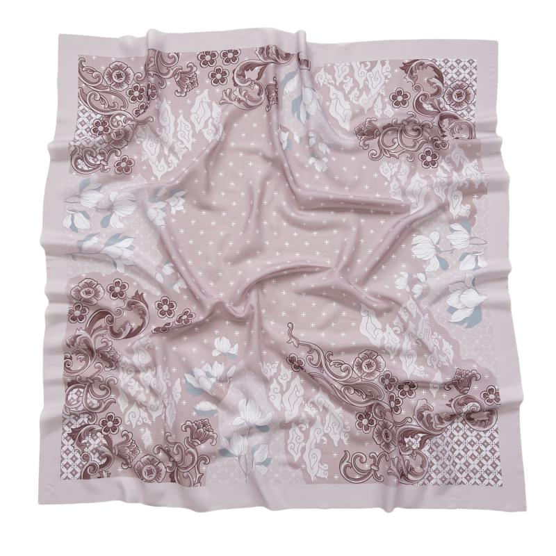 48Colors Malaysia Tudung Bawal Flower Print Hijab Laser Cut Edge Headscarf Premium Cotton Voile Soft Fashion Muslim Square Scarf