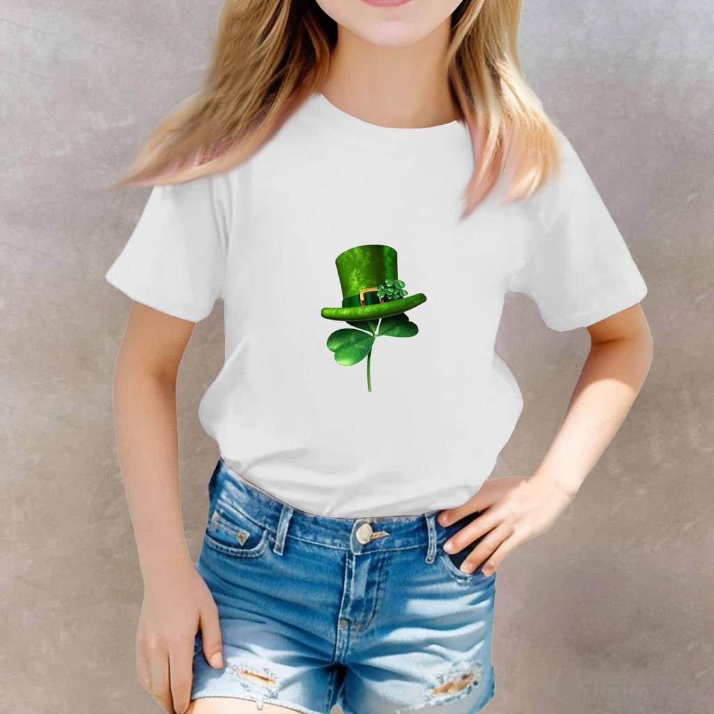 St. Patrick's Day Toddler Girl Boy T-Shirts Kids Top Boys And Girls Printed Short Sleeved T-shirt