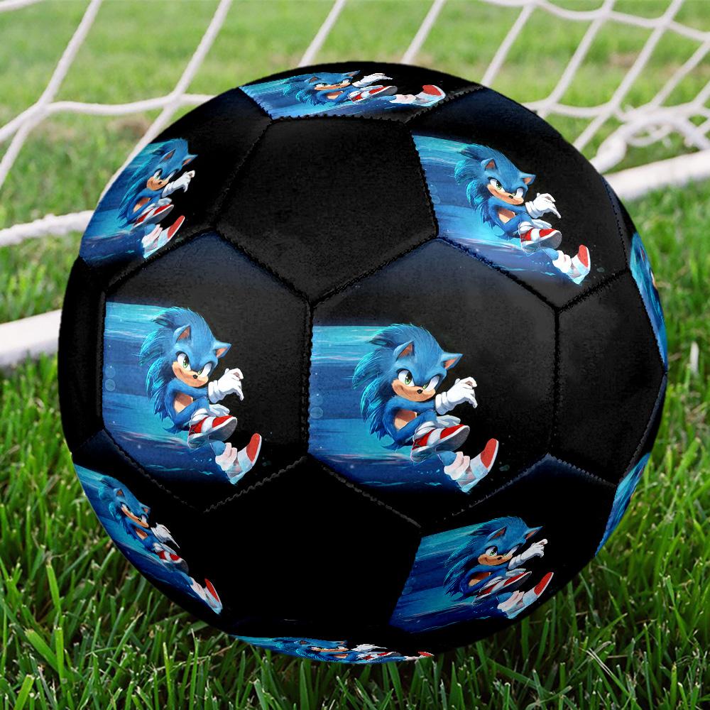 Sonic Rainbow Soccer Ball Colorful All Ages Machine Stitched PVC Competition Ready Durable High-Bounce.SIZE5