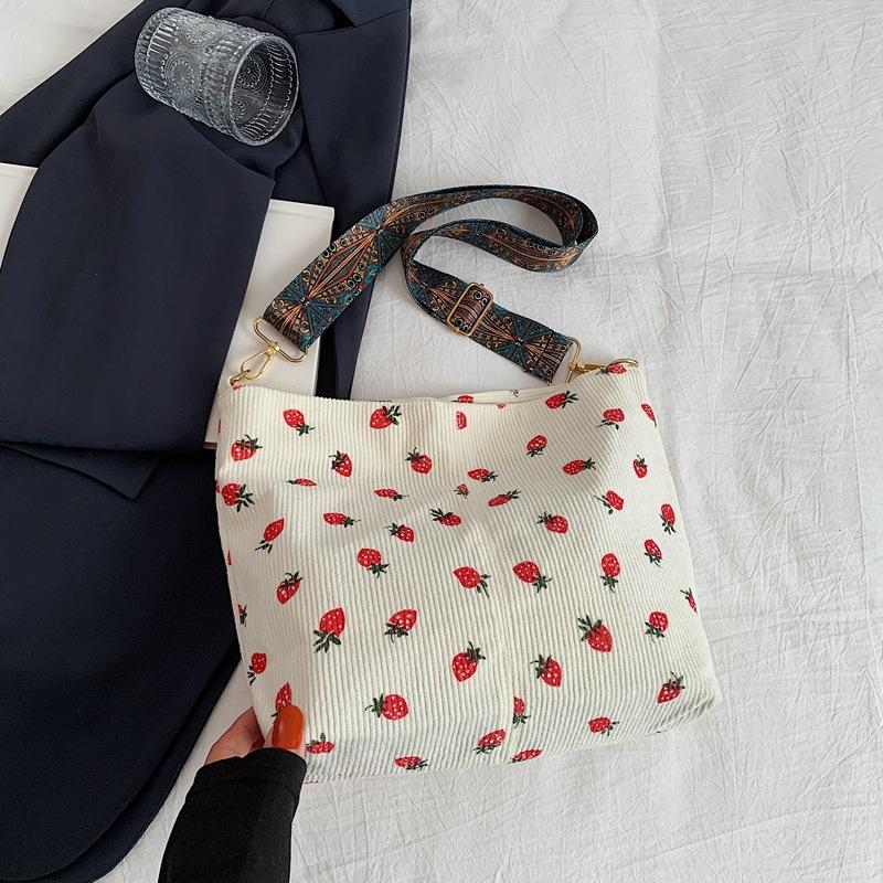 

Ретро мода проста лінивий вітер 2024 нова естетична індивідуальність високої цінності сумка-відро на одне плече через пахву білий