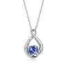Tanzanite Necklace Women December Birthstone Eternal Love Silver Metal Allergy Rust-resistant Simple Zirconia High School Students 20s Birthday Gift