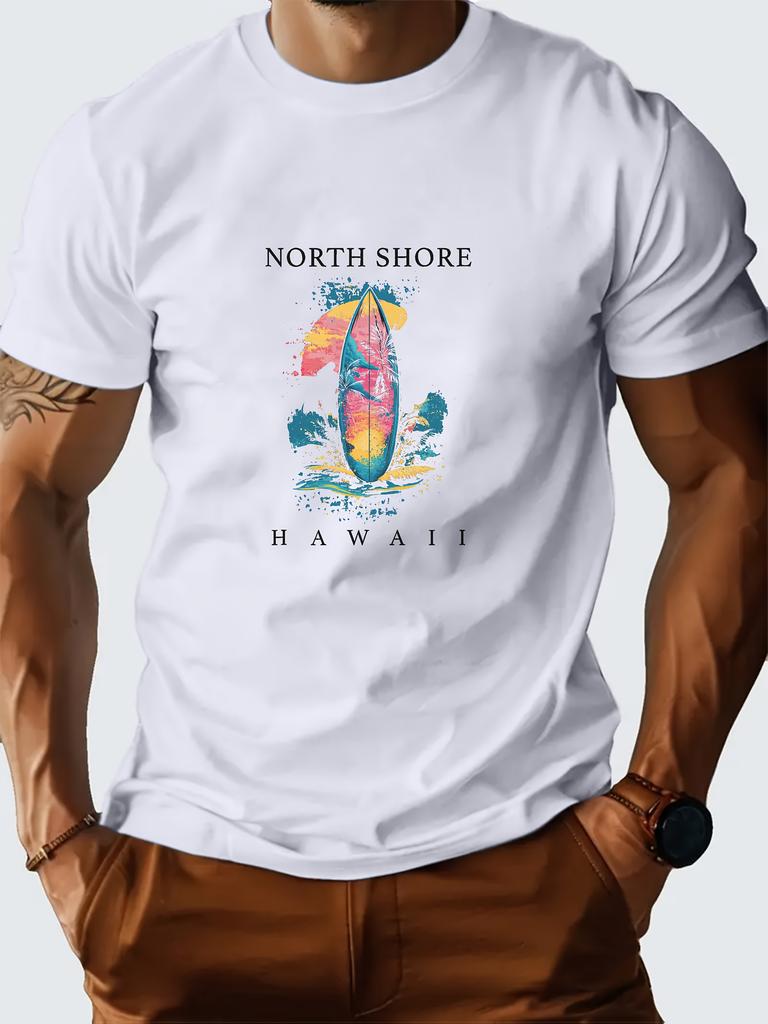 Surfers North Shore Hawaii Surfer TShirt 100 Cotton ONeck Short Sleeve Summer Casual Unisexs Tshirt Streetwear