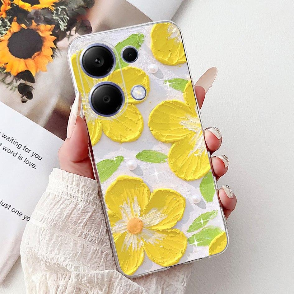 Pro pouzdro Xiaomi Redmi Note 13 Kryt Note 13 Pro Populární malovaný květinový měkký silikonový kryt na telefon Pro Redmi Note13 Pro 4G 5G Funda