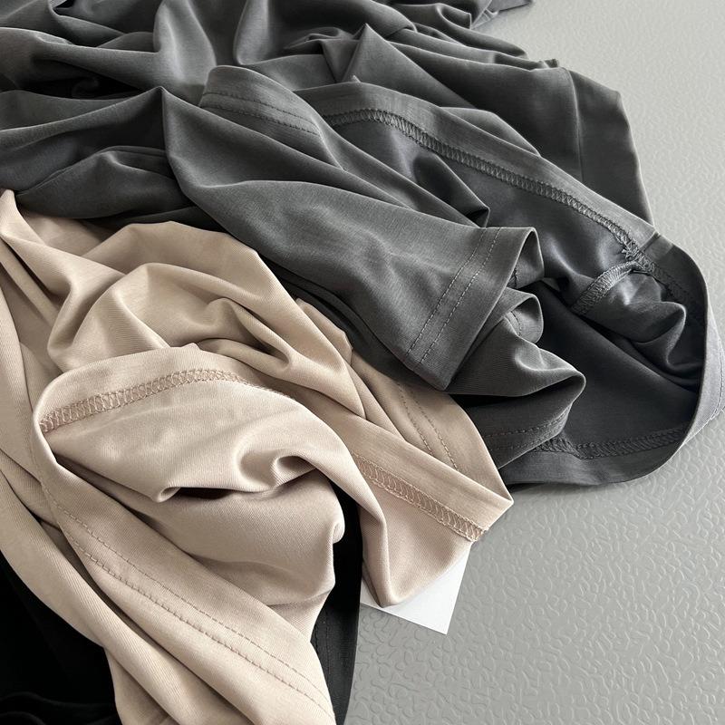 Copper Aonia Silk Texture Long Vest Dress Smooth Cool Skirt Suer New Women's Casual Round Neck Solid Color Skirt