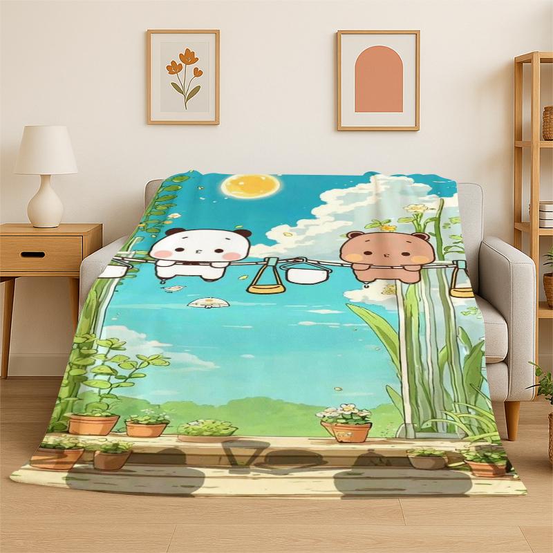 Morbida Coperta Plaid in Flanella, Disegno Carino Bubu Dudu Orso Amore, Coperta Accogliente per Letto, Divanetto, Divano, Camera da Letto, Soggiorno, Viaggio, Campeggio