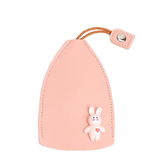 

Чехол для ключей с защитой от царапин и пыли, водонепроницаемый, выдвижной, для хранения предметов, кожаный брелок для ключей от автомобиля, для ежедневного использования розовый