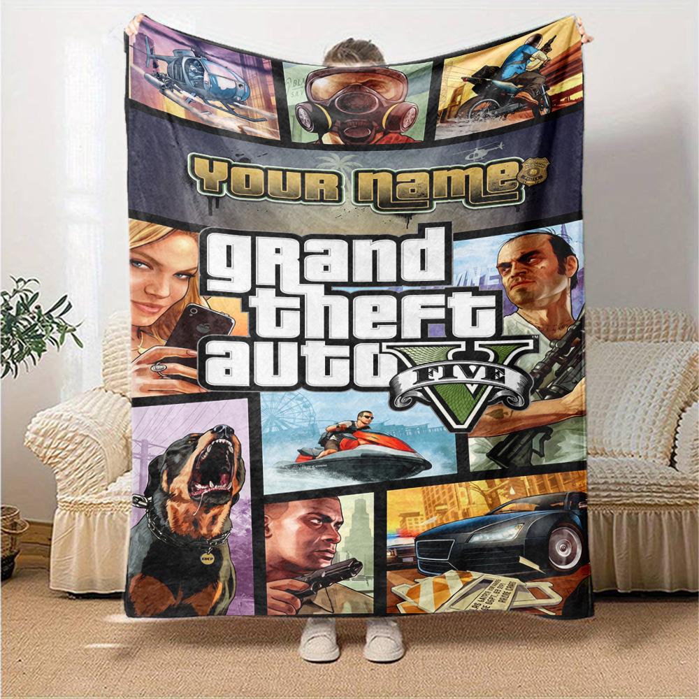 Gta Personalized Name Blanket Multi-purpose Personalized Blanket Soft Warm Cozy Perfect for Livingroom Office Picnics Chair for All Occasions