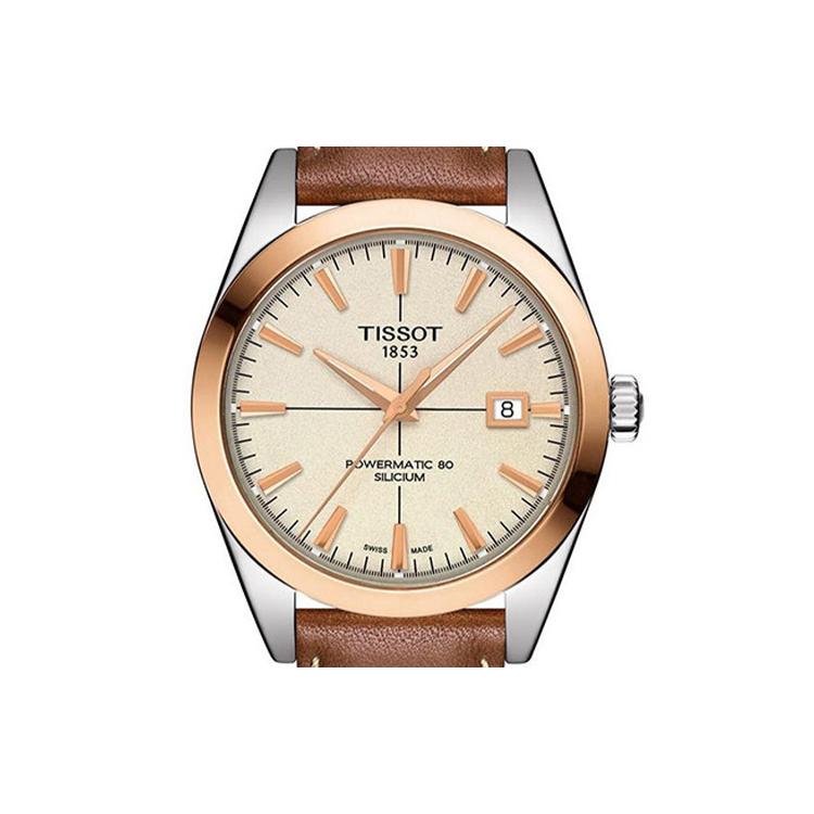 TISSOT Gentleman Automatic Mechanical Movement Gold Plated Men's Watches Watch 40mm Gold Dial T927.407.46.261.00