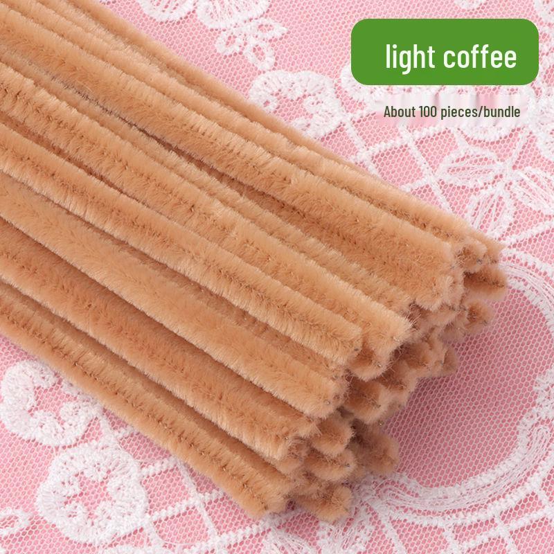 Thickened White Chenille Pipe Cleaners - Mixed Colors for DIY Bouquet Crafts