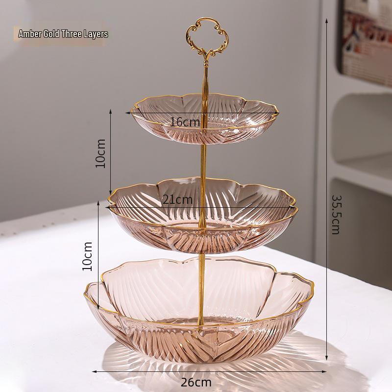 Exquisite Bear Fruit Plate: Multi-Layer Dessert & Candy Display for Luxurious Living Rooms.