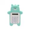 Cute Cartoon Bear Mini Calculator 8 Digit Display Ultra thin Buttons Portable Pocket sized for School Kids Portable Pocket Size