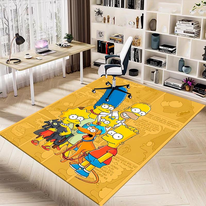 1pc Simpsons Family Portrait Carpet for Playroom Bedroom Living Room Sofa Home Decor,kids Game Area Rug Non-slip Floor Mat Y72997