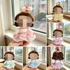 [Cloth Only] Summer Cool Halter Dress Suit for Plush Doll, Candy-colored Puff Skirt with butterfly Clips.