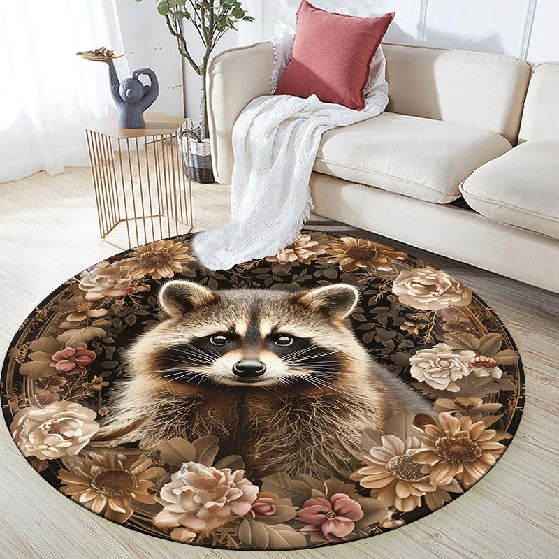 Palace Animals Pattern Round rug,Carpet Rug for Living Room Bedroom Playroom ,Non-slip Floor Mat,Holiday Gifts and Birthday Gifts.