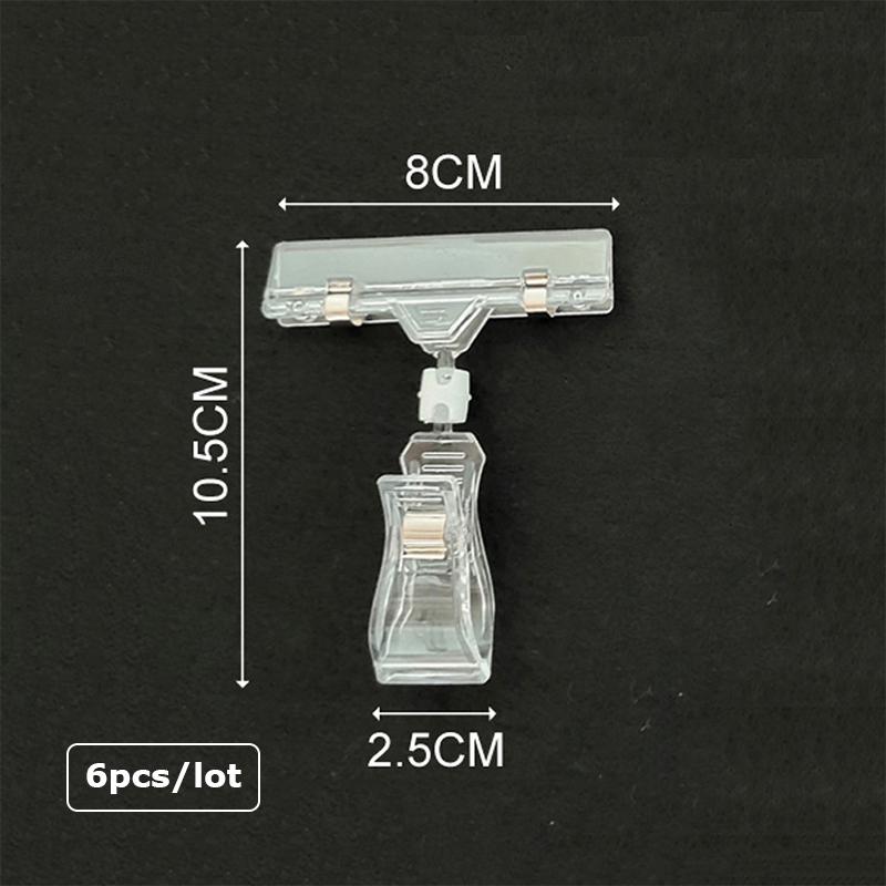

6 шт. Держатель ценника Рекламный дисплей Никелированные зажимы для бумаги Пользовательский ценник as the picture