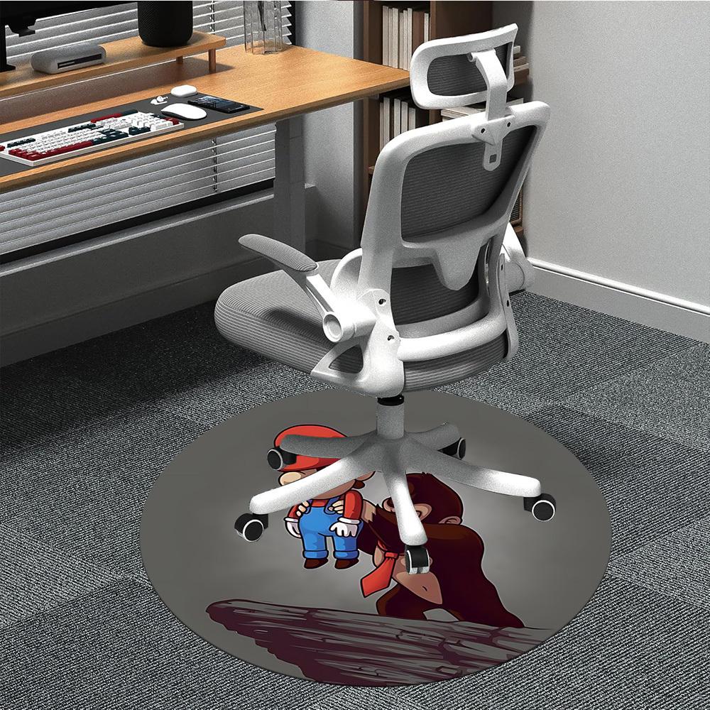 

1PC Mario Demon Office Round Area Rug, Indoor Mat Suitable For Office, Under Office Chairs Bedroom Living Room Home Decor, Room Deco110 80cm by 80cm