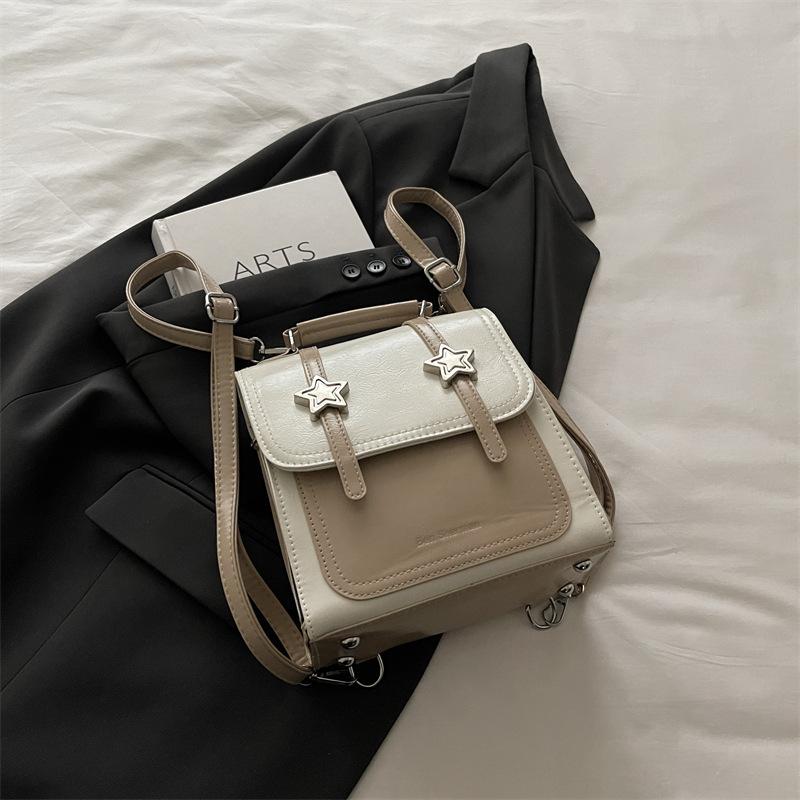 Korean Version of Simple College Style Fashionable Versatile Backpack Women's 2025 New High-end Casual Lightweight Small Backpack