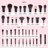 HMU Custom Logo 15pcs Professional All Black Make up Cosmetic Makeup Brushes, Makeup Brush Set With Logo