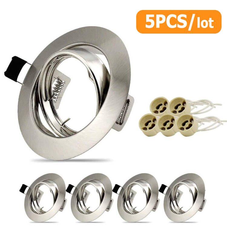 

Светодиодные светильники Downlights Frame Round Fixture Adjustable Downlight Led Holders Cut Out for MR16 GU10 Bulb Holder Recessed LED Spot Light