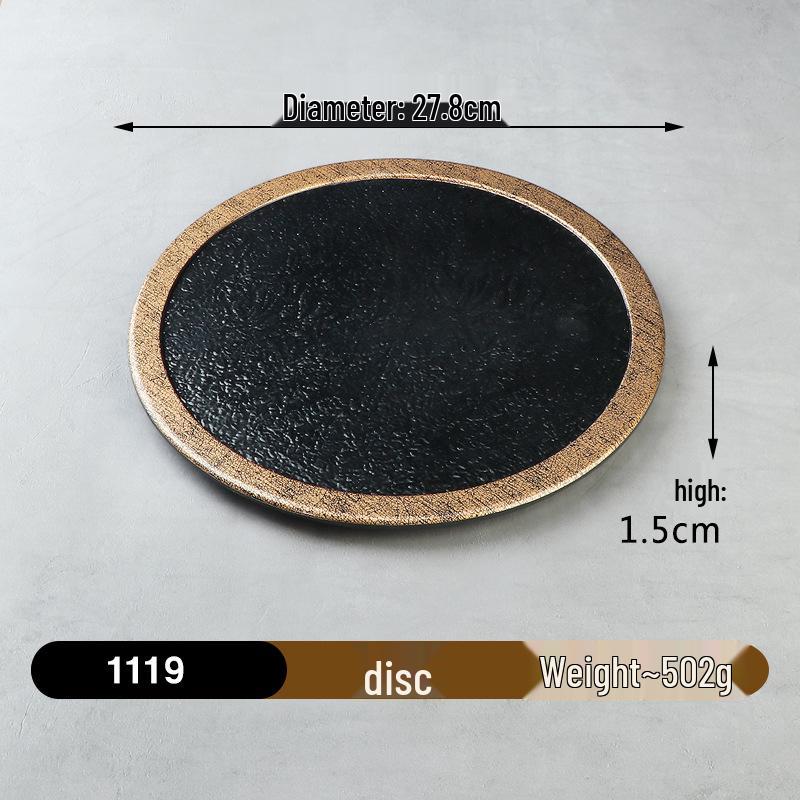 Melamine Imitation Porcelain Hot Pot & BBQ Plate with Handle