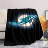 Miami Dolphins Print Flannel Blanket, High Quality Comfortable for All Seasons, Home Decor, Warmth and Comfort, Perfect for Christmas Gifts
