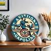 Vintage Aviation Tin Sign Pilot Retro Metal Wall Art Decor