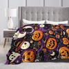 Halloween Theme Pattern  Super Soft Blanket  Kids Plush Bedding Throws Novelty Outdoor Flannel Bedspread Sofa Bed Cover